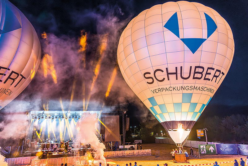 Balloon glowing at the company anniversary